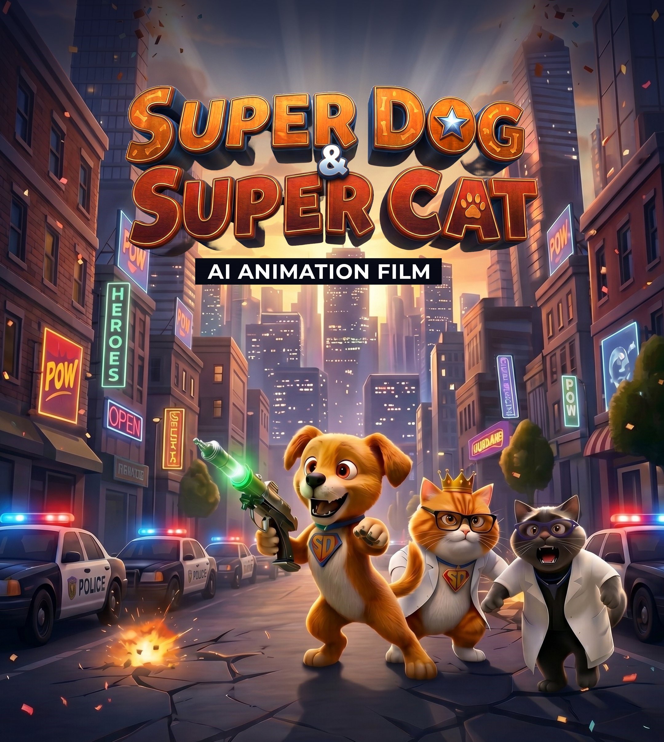 Super Dog & Super Cat Poster